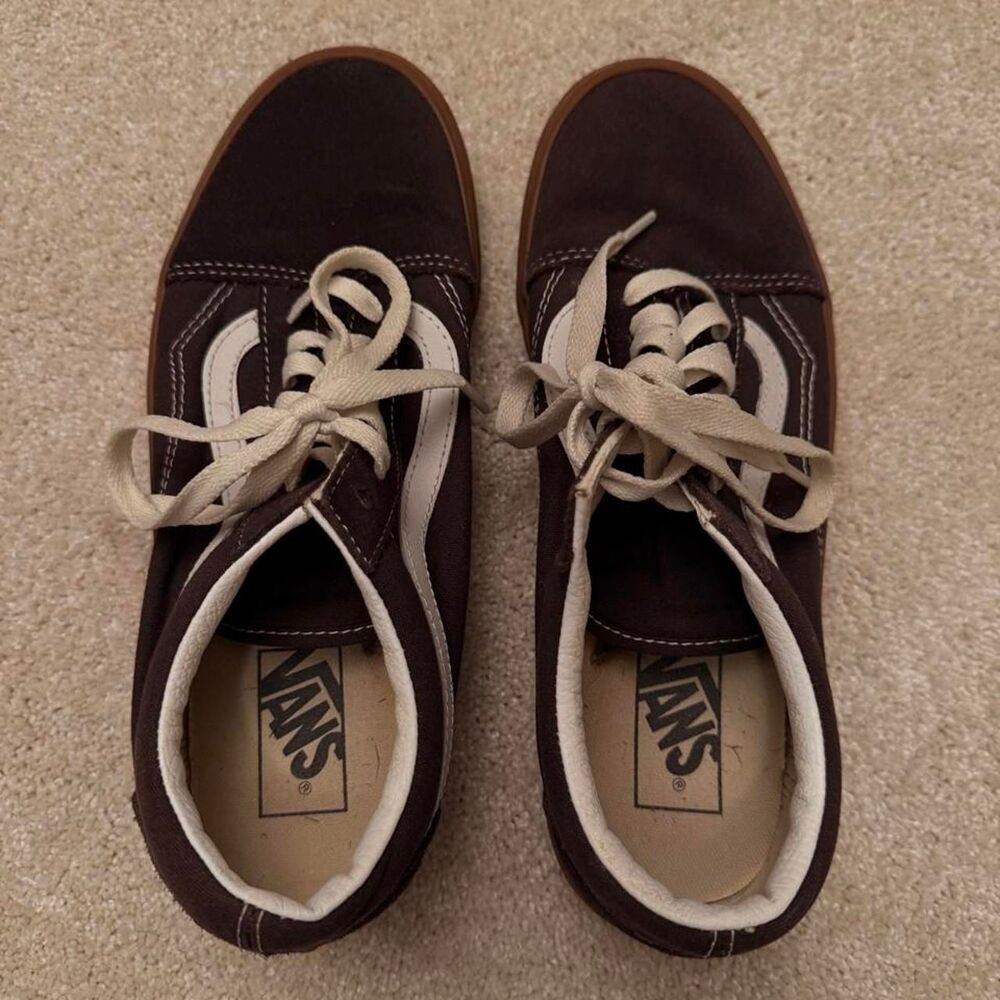 Vans Women's Brown and Burgundy Trainers